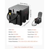 image:imageVEVOR Portable Diesel amp Gasoline Tank 116 Gallon 10 GPM Flow Rate Gasoline Fuel Tank with 12V Electric Transfering Pump 131ft Hose Auto Fueling Nozzle Transfer Tank for Easy Transportation RedBlack