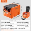 image:imageVEVOR Portable Diesel amp Gasoline Tank 116 Gallon 10 GPM Flow Rate Gasoline Fuel Tank with 12V Electric Transfering Pump 131ft Hose Auto Fueling Nozzle Transfer Tank for Easy Transportation RedOrange