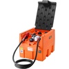 image:imageVEVOR Portable Diesel amp Gasoline Tank 116 Gallon 10 GPM Flow Rate Gasoline Fuel Tank with 12V Electric Transfering Pump 131ft Hose Auto Fueling Nozzle Transfer Tank for Easy Transportation RedOrange