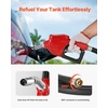 image:imageVEVOR Portable Diesel amp Gasoline Tank 116 Gallon 10 GPM Flow Rate Gasoline Fuel Tank with 12V Electric Transfering Pump 131ft Hose Auto Fueling Nozzle Transfer Tank for Easy Transportation RedGray
