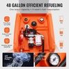 image:imageVEVOR Portable Diesel amp Gasoline Tank 116 Gallon 10 GPM Flow Rate Gasoline Fuel Tank with 12V Electric Transfering Pump 131ft Hose Auto Fueling Nozzle Transfer Tank for Easy Transportation RedOrange