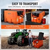 image:imageVEVOR Portable Diesel amp Gasoline Tank 116 Gallon 10 GPM Flow Rate Gasoline Fuel Tank with 12V Electric Transfering Pump 131ft Hose Auto Fueling Nozzle Transfer Tank for Easy Transportation RedOrange