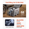 image:imageVEVOR Portable Diesel amp Gasoline Tank 116 Gallon 10 GPM Flow Rate Gasoline Fuel Tank with 12V Electric Transfering Pump 131ft Hose Auto Fueling Nozzle Transfer Tank for Easy Transportation RedGray
