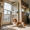 image:imageVEVOR RV Screen Door Protector Adjusts from 22 to 315 inch Adjustable Door Grille Easy to Install Reinforced Breathable Honeycomb Holes Iron Camper RV Entry Protector for Pet Protection Black285 x 315 in