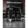 image:imageVEVOR Rolling Shop Stool with Wheels 197256 Adjustable Height 360 Swivel 330 lbs Capacity Garage Work Mechanic Stool with Backrest Tool Tray Storage Padded Seat Shop Chair BlackYellowBlack