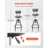 image:imageVEVOR Shop Stool with Backrest Pneumatic Garage SeatWork Stool with 300 lbs Capacity Adjustable Height Roller Creeper Seat 360 Swivel Padded for Garage Shop amp Auto Repair Blackwith Backrestno Casters