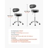 image:imageVEVOR Shop Stool with Backrest Pneumatic Garage SeatWork Stool with 300 lbs Capacity Adjustable Height Roller Creeper Seat 360 Swivel Padded for Garage Shop amp Auto Repair Blackwith Backrest and Casters