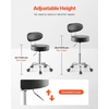 image:imageVEVOR Shop Stool with Backrest Pneumatic Garage SeatWork Stool with 300 lbs Capacity Adjustable Height Roller Creeper Seat 360 Swivel Padded for Garage Shop amp Auto Repair Blackwith Backrest and Casters