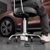 image:imageVEVOR Shop Stool with Backrest Pneumatic Garage SeatWork Stool with 300 lbs Capacity Adjustable Height Roller Creeper Seat 360 Swivel Padded for Garage Shop amp Auto Repair Blackwith Backrest and Casters