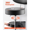 image:imageVEVOR Shop Stool with Backrest Pneumatic Garage SeatWork Stool with 300 lbs Capacity Adjustable Height Roller Creeper Seat 360 Swivel Padded for Garage Shop amp Auto Repair Blackwith Backrest and Casters