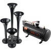 image:imageVEVOR 4 Trumpet Air Horn Kit 150dB Train Horns for Pickup Trucks 12V 120 psi Air Compressor 16 Gal6 L Tank with Gauge for Any 12V Vehicle Car Truck Train Van BoatUpgrade