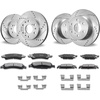 image:imageVEVOR Front and Rear Brake Kit Compatible with 20072017 Jeep Wrangler Drilled and Slotted Brake Rotors Ceramic Brake Pads Replacement 119 Front Rotors 124 Rear RotorsS55097  S55133