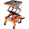 image:imageVEVOR Hydraulic Motorcycle Lift Table 350 lbs Capacity Motorcycle Scissor Jack Lift with Wide Deck JHooks 4 Wheels Hydraulic FootOperated Jack Stand for ATV Dirt Bikes