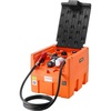 image:imageVEVOR Portable Diesel amp Gasoline Tank 116 Gallon 10 GPM Flow Rate Gasoline Fuel Tank with 12V Electric Transfering Pump 131ft Hose Auto Fueling Nozzle Transfer Tank for Easy Transportation RedOrange
