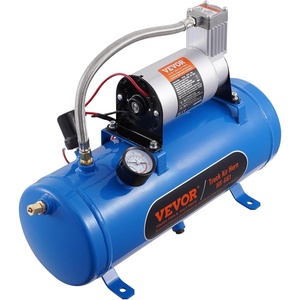 image:imageVEVOR 12V Air Compressor with 16 Gallon Tank Train Horn Compressor 120 psi Working Pressure Inflating Tires Air MattressesBlue