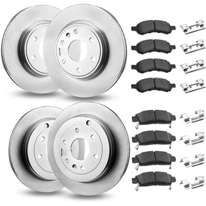 image:imageVEVOR Front and Rear Brake Kit Compatible with 20072017 Jeep Wrangler Drilled and Slotted Brake Rotors Ceramic Brake Pads Replacement 119 Front Rotors 124 Rear RotorsR55150  R55151