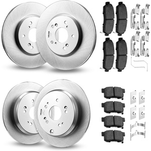 image:imageVEVOR Front and Rear Brake Kit Compatible with 20072017 Jeep Wrangler Drilled and Slotted Brake Rotors Ceramic Brake Pads Replacement 119 Front Rotors 124 Rear RotorsS31455  S31372