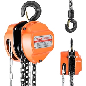 image:imageVEVOR Hand Chain Hoist 1 Ton 2200 lbs Capacity Manual Chain Block with Upgrade G70 Galvanized Chain 10 ft Lifting Height Heavy Duty Pulley Hoist for Garage Warehouse Automotive Machinery RedOrange