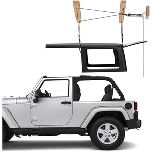 image:imageVEVOR Hard Top Remover Lift 220 lbs Foldable Jeep Hardtop Removal and Storage System Easy OnePerson Operation Adjustable Height for Jeep Wrangler YJ TJ JK JL 4XE Ford Bronco 4 Door amp 6 GenCeiling Mounted