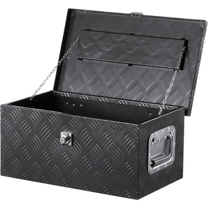 image:imageVEVOR Heavy Duty Aluminum Truck Bed Tool Box Diamond Plate Tool Box with Side Handle and Lock Keys Storage Tool Box Chest Box Organizer for Pickup Truck Bed RV Trailer 39x13x10 SilverBlack