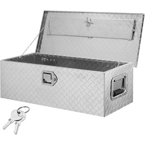 image:imageVEVOR Heavy Duty Aluminum Truck Bed Tool Box Diamond Plate Tool Box with Side Handle and Lock Keys Storage Tool Box Chest Box Organizer for Pickup Truck Bed RV Trailer 39x13x10 SilverSilver