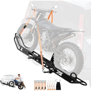 image:imageVEVOR Motorcycle Carrier 500 lbs Capacity Heavy Duty Steel Hitch Mount Rack with 47in Ramp Ratchet Straps amp Stabilizer Scooter Dirt Bike Trailer Hauler for Car Truck with 2Inch Hitch ReceiverTilting Ramp Version