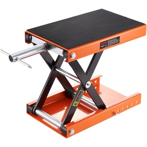 image:imageVEVOR Motorcycle Lift 1100 LBS Motorcycle Scissor Lift Jack with Wide Deck amp Safety Pin 37138 Center Hoist Crank Stand Steel Scissor Jack for Street Bikes Cruiser Bikes Touring Motorcycles  Steel Scissor Jack with Lock Pin 37138 Center Hoist Crank Stand for Street Bikes Cruiser Bikes Touring MotorcyclesOrangeBlack