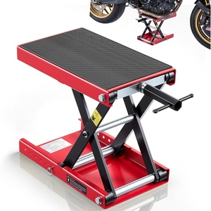 image:imageVEVOR Motorcycle Lift 1100 LBS Motorcycle Scissor Lift Jack with Wide Deck amp Safety Pin 37138 Center Hoist Crank Stand Steel Scissor Jack for Street Bikes Cruiser Bikes Touring Motorcycles  Steel Scissor Jack with Lock Pin 37138 Center Hoist Crank Stand for Street Bikes Cruiser Bikes Touring MotorcyclesRed