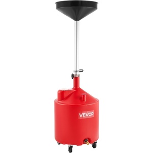 image:imageVEVOR Oil Drain Container 20 Gallon Waste Oil Drain Tank Portable Oil Lift Drain Pan Air Operated Drainer Fluid Fuel Drainage Adjustable Funnel Height with Pressure Regulating Valve amp Wheel18 Gallon