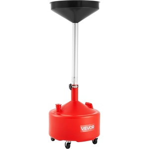 image:imageVEVOR Oil Drain Container 20 Gallon Waste Oil Drain Tank Portable Oil Lift Drain Pan Air Operated Drainer Fluid Fuel Drainage Adjustable Funnel Height with Pressure Regulating Valve amp Wheel8 Gallon