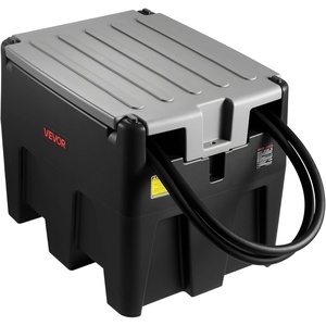 image:imageVEVOR Portable Diesel amp Gasoline Tank 116 Gallon 10 GPM Flow Rate Gasoline Fuel Tank with 12V Electric Transfering Pump 131ft Hose Auto Fueling Nozzle Transfer Tank for Easy Transportation RedBlack