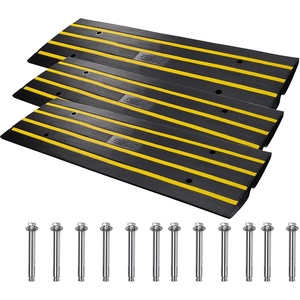 image:imageVEVOR Rubber Curb Ramps for Driveway 2 Pack Threshold Bridge 33069 lbs Load Capacity 25 Rise with Reflective Safety Strips Ideal for Cars RVs Scooters and Motorcycles to Prevent Car Scraping26 Rise 3Pack  48 L