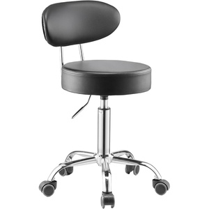 image:imageVEVOR Shop Stool with Backrest Pneumatic Garage SeatWork Stool with 300 lbs Capacity Adjustable Height Roller Creeper Seat 360 Swivel Padded for Garage Shop amp Auto Repair Blackwith Backrest and Casters