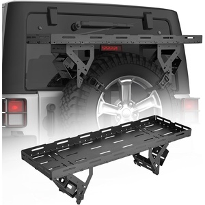 image:imageVEVOR Spare Tire Cargo Basket for 3040 Inch Tires Fit for 19762024 Jeep Wrangler JK JL TJ YJ CJ 80 lbs Load Capacity Utility Cargo Basket Rack Storage Tray Replacement NoDrill Installation
