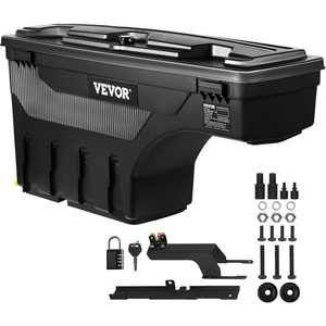 image:imageVEVOR Truck Bed Storage Box Lockable Lid Waterproof ABS Wheel Well Tool Box 66 Gal20 L Compatible with Chevrolet Silverado 1500 GMC Sierra 1500 20192020 Driver Side BlackDriver Side