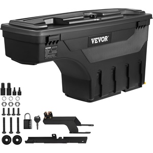 image:imageVEVOR Truck Bed Storage Box Lockable Lid Waterproof ABS Wheel Well Tool Box 66 Gal20 L Compatible with Chevrolet Silverado 1500 GMC Sierra 1500 20192020 Driver Side BlackPassenger Side