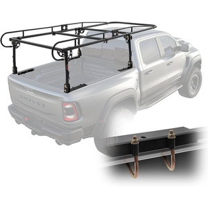 image:imageVEVOR Truck Ladder Rack 1000 LBS  454 KG Strong Capacity Truck Racks NonDrillingDrilling Installation for Long or Heavy Cargo 43363 inch Adjustable Width for Kayak Ladder Surfboard LumberTruck Ladder Rack