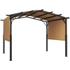 image:imageVEVOR 10 x 10 ft Outdoor Pergola Arched Top Metal Pergola Retractable Pergola with Sun Shade Canopy Large Patio Shelter Pavilion Heavy Duty Garden Pergola for Deck Backyard Porch Poolside10 x 10 ft
