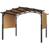 image:imageVEVOR 10 x 10 ft Outdoor Pergola Arched Top Metal Pergola Retractable Pergola with Sun Shade Canopy Large Patio Shelter Pavilion Heavy Duty Garden Pergola for Deck Backyard Porch Poolside10 x 10 ft