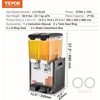 image:imageVEVOR Commercial Beverage Dispenser 2 Tanks 10 L  106 QT Per Tank Juice Dispenser 270W Stainless Steel Ice Tea Drink Machine with 45F54F Cooling Temperature for Cold Drink Restaurant Bar Party