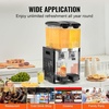 image:imageVEVOR Commercial Beverage Dispenser 2 Tanks 10 L  106 QT Per Tank Juice Dispenser 270W Stainless Steel Ice Tea Drink Machine with 45F54F Cooling Temperature for Cold Drink Restaurant Bar Party