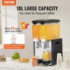 image:imageVEVOR Commercial Beverage Dispenser 2 Tanks 10 L  106 QT Per Tank Juice Dispenser 270W Stainless Steel Ice Tea Drink Machine with 45F54F Cooling Temperature for Cold Drink Restaurant Bar Party