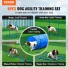 image:imageVEVOR Dog Agility Training Equipment Dog Agility Course Backyard Set with Adjustable High Hurdles6 Weave PolesTunnelJump RingPause BoxWhistleFoldable BowlStorage Bag Puppy Obstacle Course Kit7 Pcs Training Set
