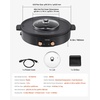 image:imageVEVOR Hot Pot with Grill 1800W 2in1 Electric Smokeless Grill and Hot Pot Korean BBQ Shabu Shabu Hotpot with Separate Dual Temperature Control Nonstick Pan for 28 People Family Dining1800W 2in1