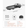image:imageVEVOR Hot Pot with Grill 1800W 2in1 Electric Smokeless Grill and Hot Pot Korean BBQ Shabu Shabu Hotpot with Separate Dual Temperature Control Nonstick Pan for 28 People Family Dining2200W 2in1