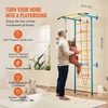 image:imageVEVOR Indoor Jungle Gym for Toddlers 7in1 Climbing Playset with Carbon Steel Swedish Ladder Wall Ladder PullUp Bar Rope Ladder and Gymnastic Rings Supports 220 lbs Multicolor5in1