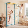 image:imageVEVOR Indoor Jungle Gym for Toddlers 7in1 Climbing Playset with Carbon Steel Swedish Ladder Wall Ladder PullUp Bar Rope Ladder and Gymnastic Rings Supports 220 lbs Multicolor7in1