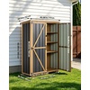 image:imageVEVOR Outdoor Storage Shed 3386 x 374 Wood amp Metal Garden Tool Shed with Lockable Doors amp Sloped Roof Waterproof Outside Storage Cabinet with Shelf amp Floor for Backyard Patio Lawn BlackBrown46Lx 18Wx 68H  Standard