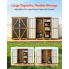 image:imageVEVOR Outdoor Storage Shed 3386 x 374 Wood amp Metal Garden Tool Shed with Lockable Doors amp Sloped Roof Waterproof Outside Storage Cabinet with Shelf amp Floor for Backyard Patio Lawn BlackBrown46Lx 18Wx 68H  Standard