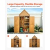 image:imageVEVOR Outdoor Storage Shed 3386 x 374 Wood amp Metal Garden Tool Shed with Lockable Doors amp Sloped Roof Waterproof Outside Storage Cabinet with Shelf amp Floor for Backyard Patio Lawn BlackBrown30Lx 17Wx 67H  SlopedRoof